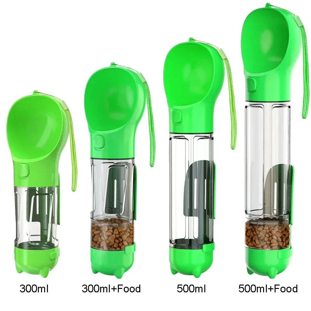 4 in 1 Portable Dog Water Bottle and Travel Feeder