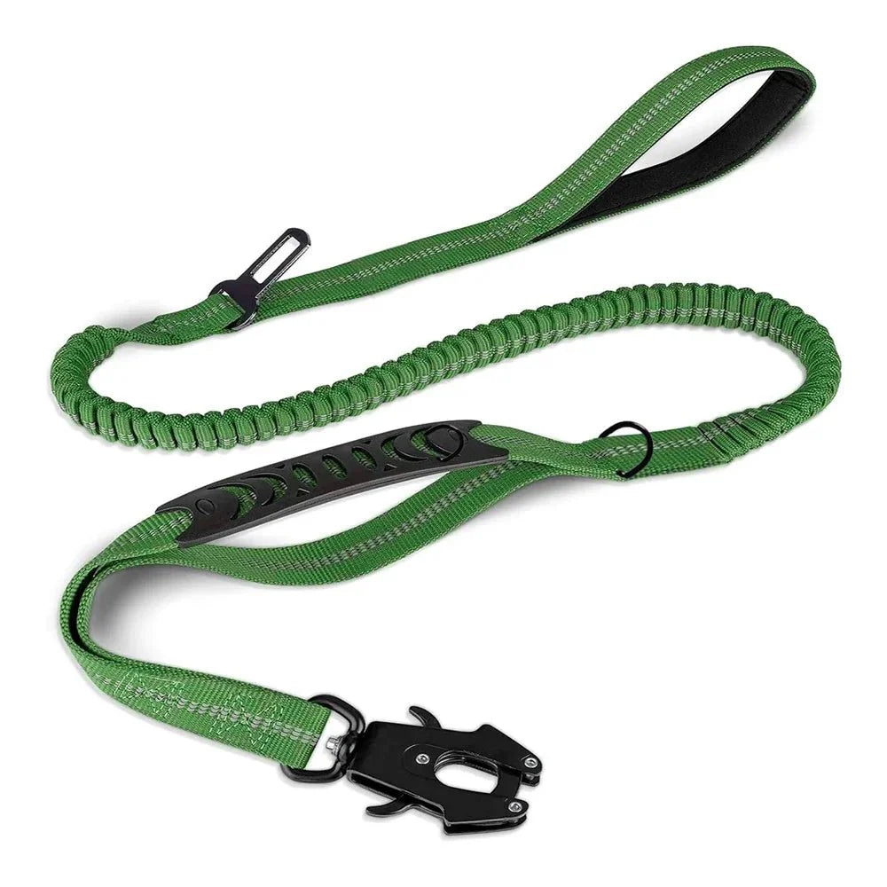 Reflective Bungee Dog Leash With Dual Handles