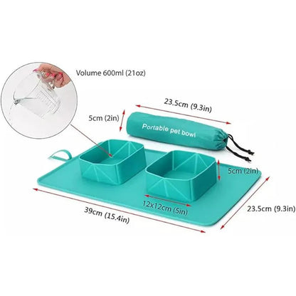 Foldable Silicone Travel Bowl for Dogs and Cats