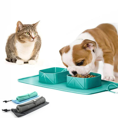 Foldable Silicone Travel Bowl for Dogs and Cats