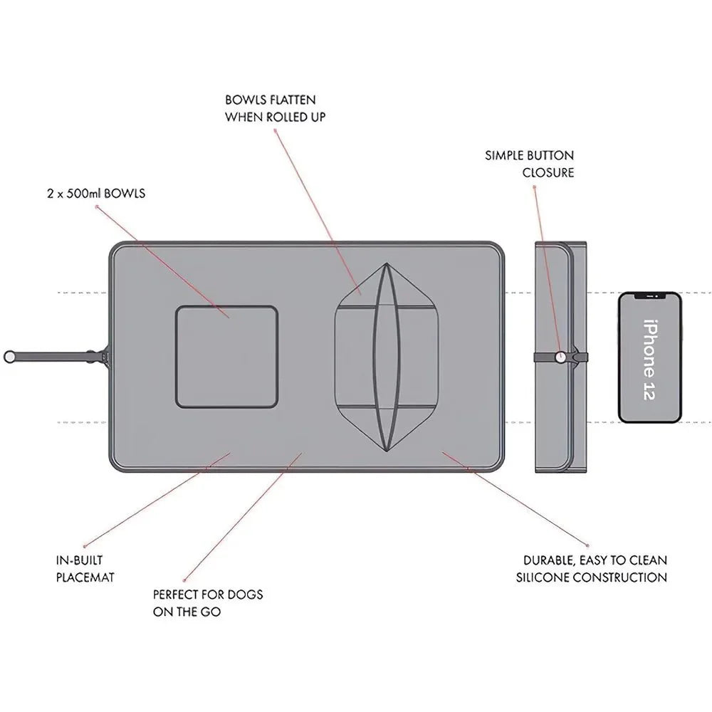 Foldable Silicone Travel Bowl for Dogs and Cats