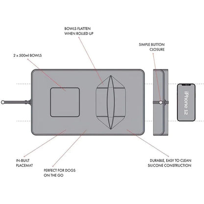 Foldable Silicone Travel Bowl for Dogs and Cats