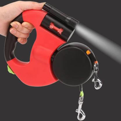 Retractable Dual Dog Leash with LED Lights