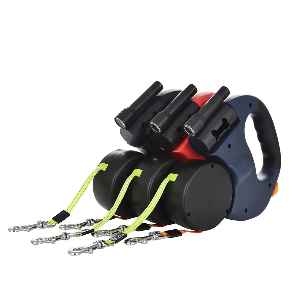 Retractable Dual Dog Leash with LED Lights
