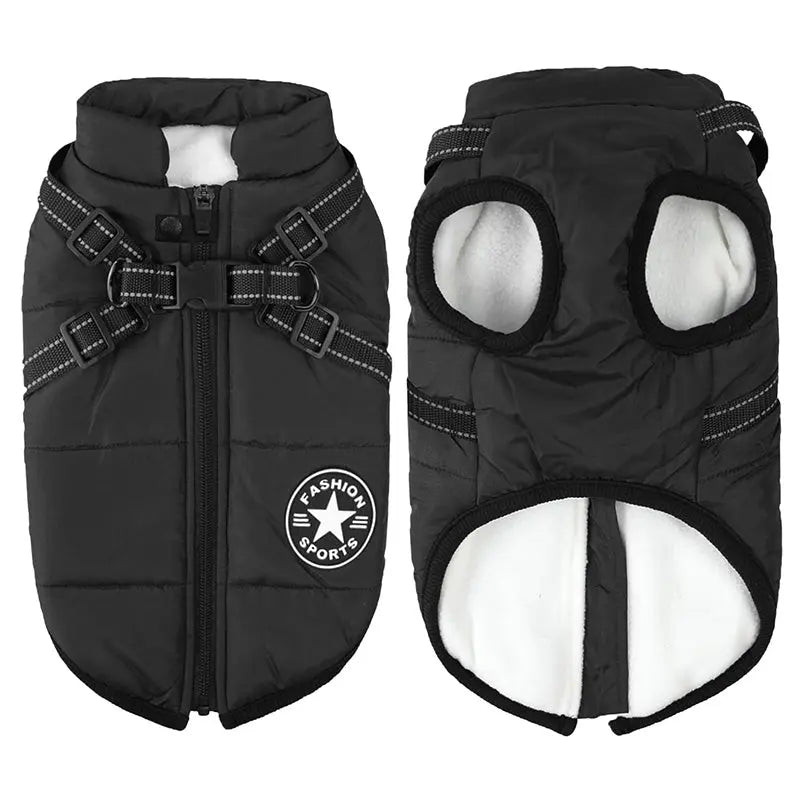 Waterproof Winter Dog Jacket With Built In Harness 