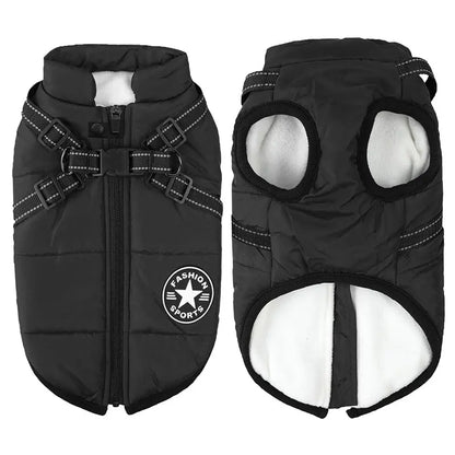 Waterproof Winter Dog Jacket With Built In Harness 