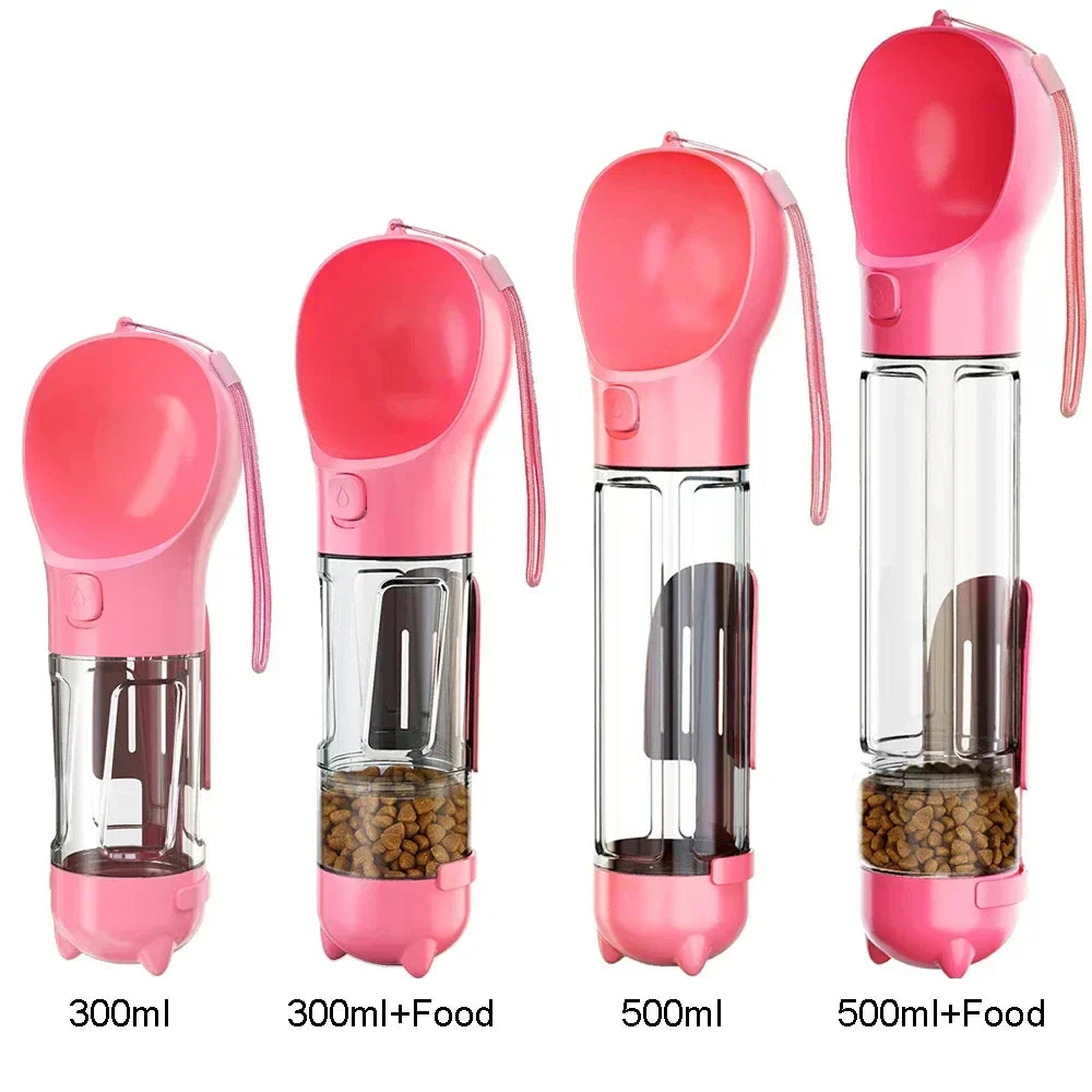 4 in 1 Portable Dog Water Bottle and Travel Feeder