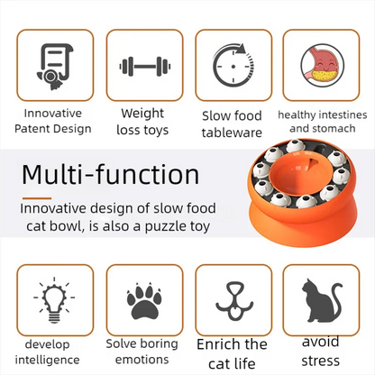 Interactive Slow Feeder Puzzle Bowl for Cats