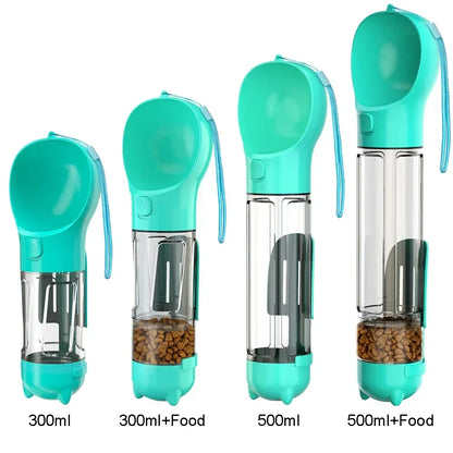 4 in 1 Portable Dog Water Bottle and Travel Feeder