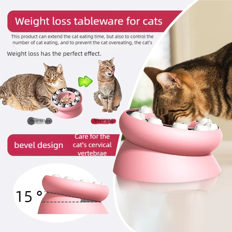 Interactive Slow Feeder Puzzle Bowl for Cats