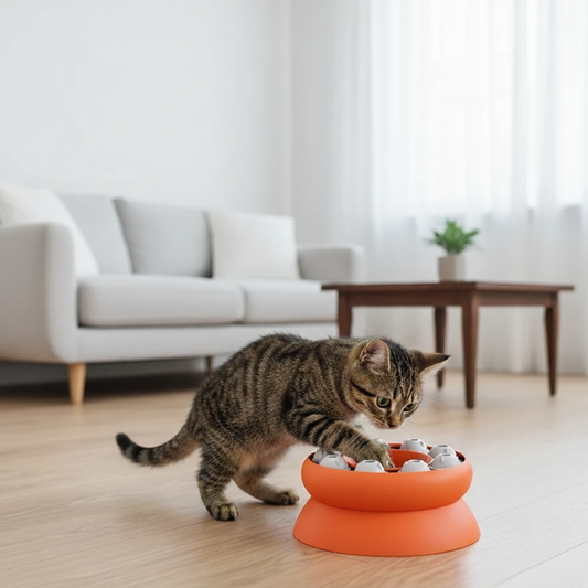 Interactive Slow Feeder Puzzle Bowl for Cats