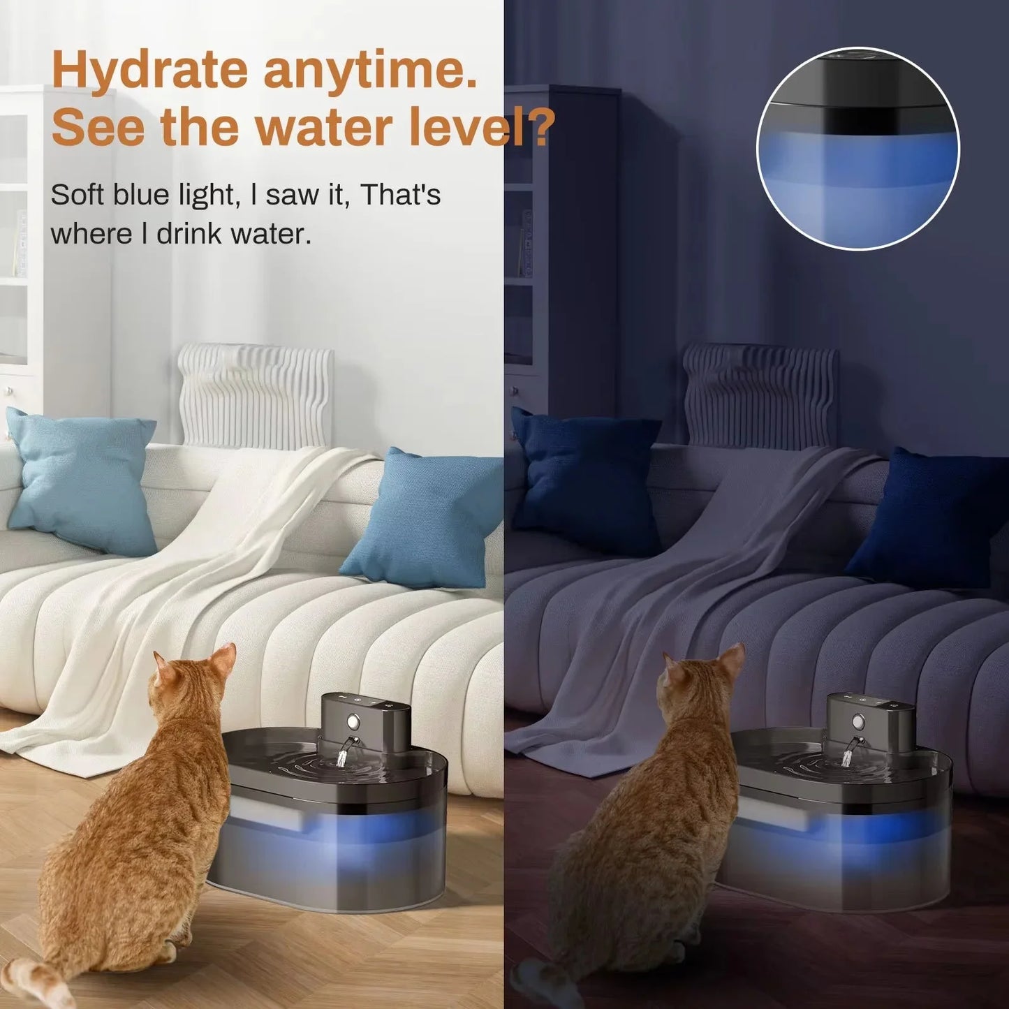 Wireless Automatic Pet Water Fountain 2.2L