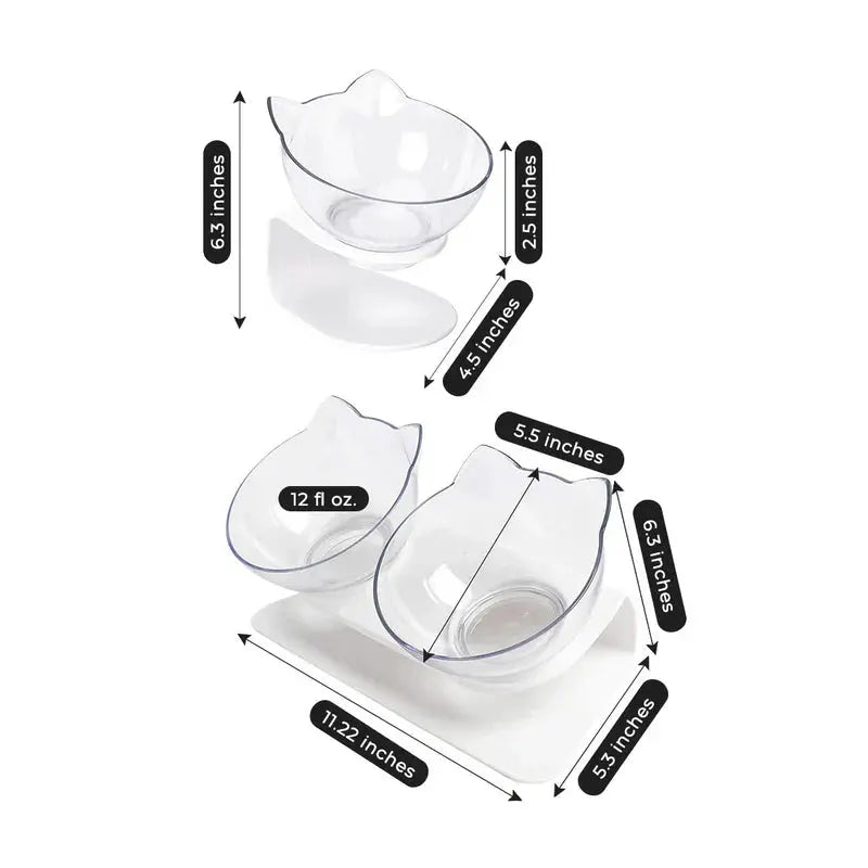 Orthopedic Elevated Cat Bowl for Digestion, Anti Vomiting, and Neck Strain Relief 