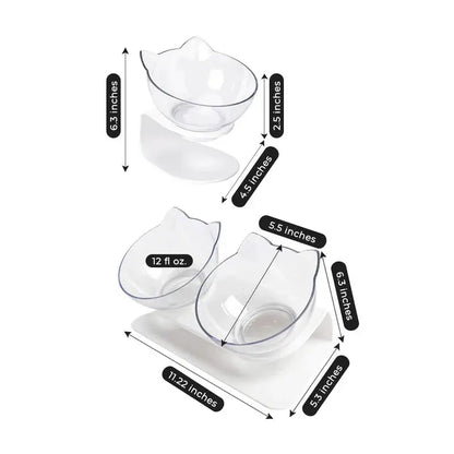 Orthopedic Elevated Cat Bowl for Digestion, Anti Vomiting, and Neck Strain Relief 