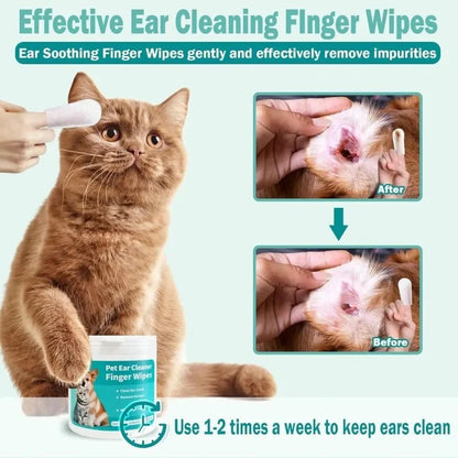 Pet Ear Cleaning Wipes for Dogs and Cats