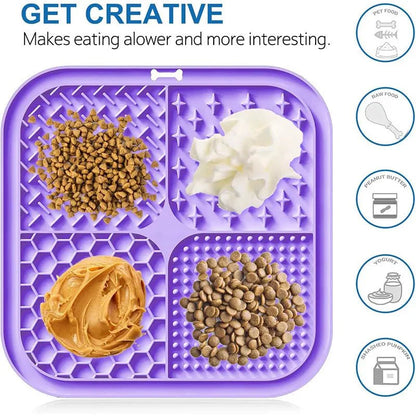4 in 1 Slow Feeder Lick Mat for Dogs and Cats