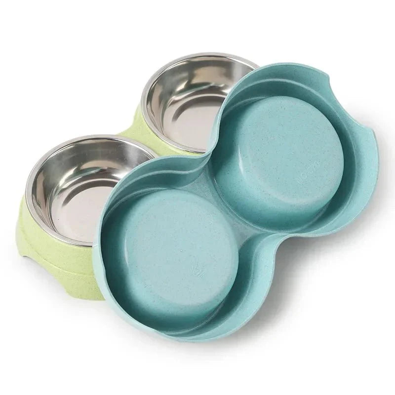 Stainless Steel Double Pet Bowl Set