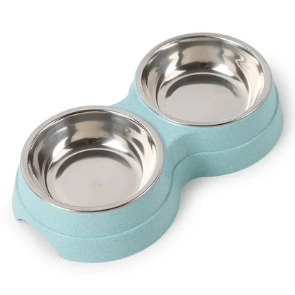 Stainless Steel Double Pet Bowl Set
