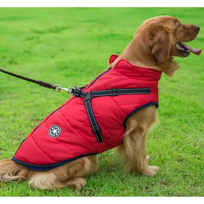 Waterproof Winter Dog Jacket With Built In Harness 