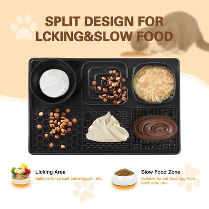 3 in 1 Silicone Slow Feeder Lick Mat for Dogs