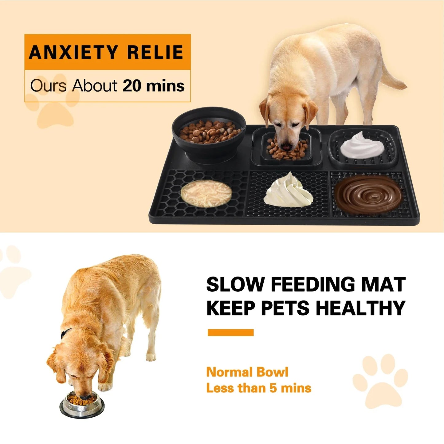 3 in 1 Silicone Slow Feeder Lick Mat for Dogs