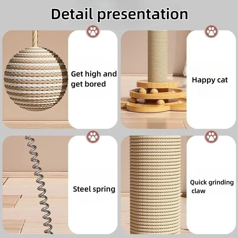 Interactive Sisal Cat Scratching Post