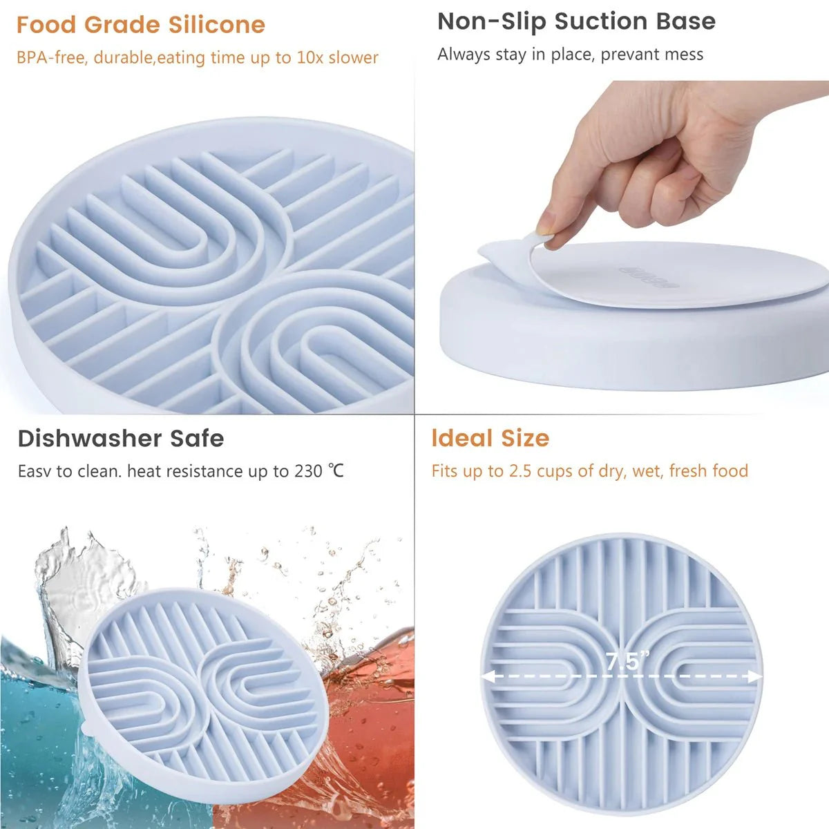 Premium Silicone Slow Feeder Bowl for Dogs