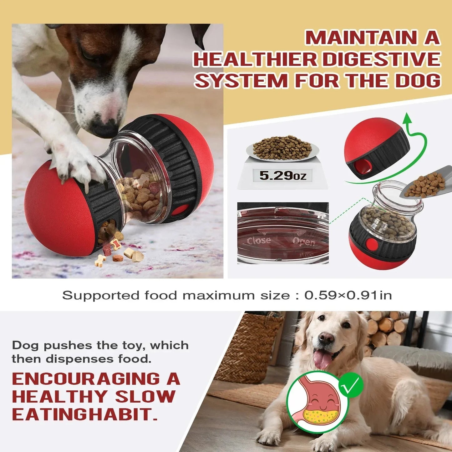 Adjustable Slow Feeder Funnel Ball for Dogs